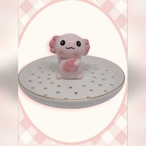 Cute Pink Axolotl Trinket Dish